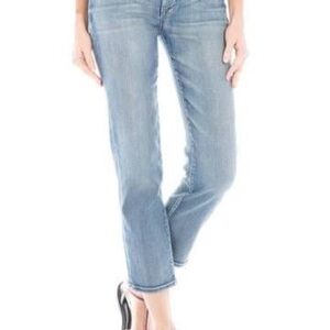 Fidelity Axl Crop in Worker Blue size 28